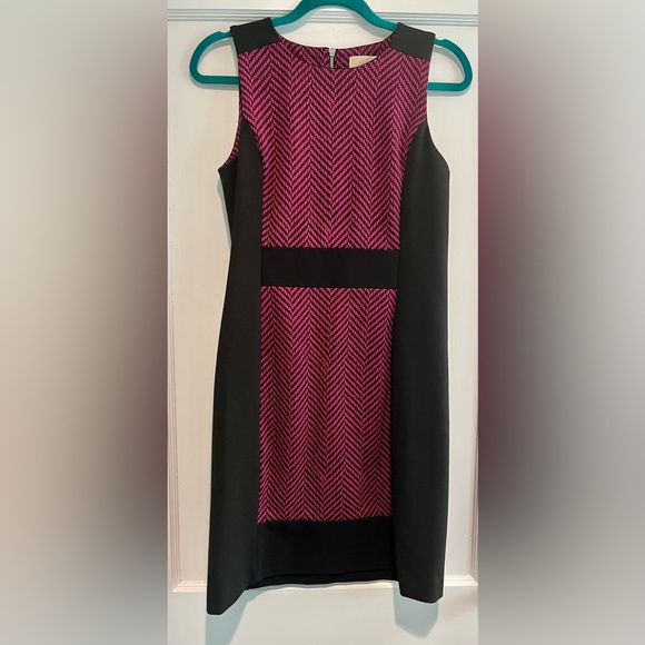 Michael by Michael Kors Pink and Black Back Zip Dress Size 8 - Picture 1 of 4